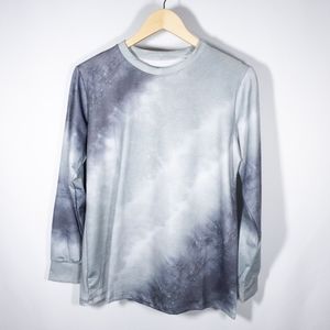 Men's Gray Cloud Tie-Dye Long Sleeve Shirt